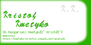 kristof kmetyko business card